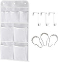 MISSLO Hanging Mesh Pockets Hold 340oz/1000ml Shampoo Shower Organizer with Over the Door Hooks