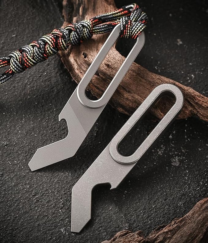 Hamans Pry Bar Bottle Opener Titanium Prybar Opener 3.54“ Pocket Multi Tool 4-in-1 Multitool Keychain 0.67oz for Daily Use