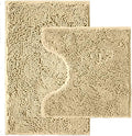 Bathroom Rugs Sets 2 Piece,Super Absorbent Chenille Bath Mats and U-Shaped Toilet Rug,Strong PVC Non Slip Backing,Microfiber Washable Dry Quickly Bath Mats for Bathroom(20"x32"+20"x20"U, Camel)