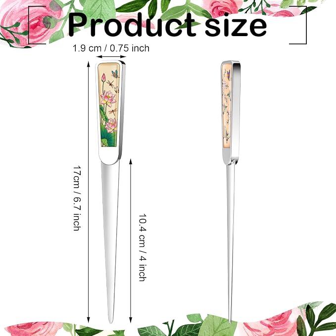 Chuangdi 4 Pieces Letter Opener Knife Fancy Stainless Steel Envelope Openers Slitter Lightweight Mail Opener Tool for Women Men Graduation Gift Office Home School Supplies(Butterfly Style)