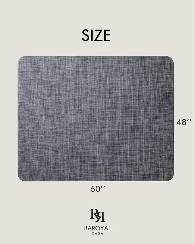 Baroyal Office Chair Mat for Hardwood Floor Under Desk Computer Rolling Chair Mat for Wood/Tile Floor Non-Slip Heavy Duty Desk Rug PVC Plastic Hard Floor Protector 48" x 60" (Cool Grey)