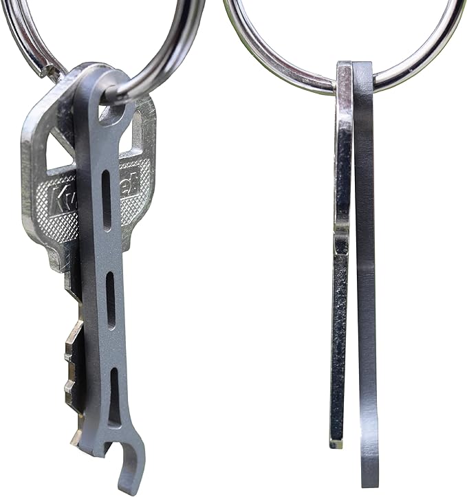 Gear Infusion Brew Soldier Bottle Opener - Thin Titanium Bottle Opener with Key Ring - Made in the USA (Sandblasted)