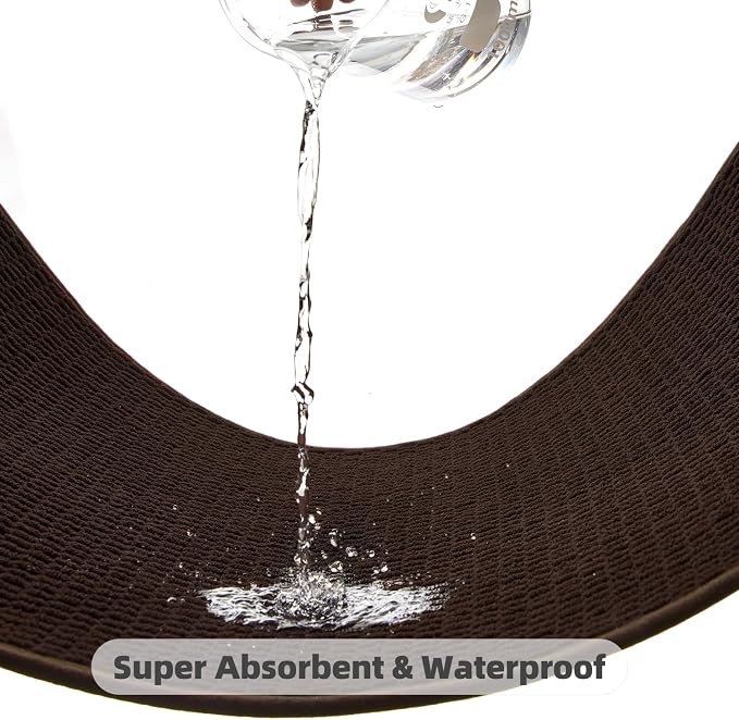 TYUU Large Bathroom Rugs Non Slip Washable Bath Rugs Super Absorbent Bathroom Rug Thin Quick Dry Low Pile Bath Mats, Brown 36"x60"