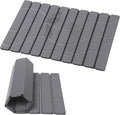 Linidcoud Foldable Stone Bath Mat, Non Slip Large Diatomaceous Shower Mat, Super Absorbent Quick Drying Stone Mat for Bathroom Kitchen Floor Counter Sink,Easy to Clean & Store (24" x 16" Dark Gray)