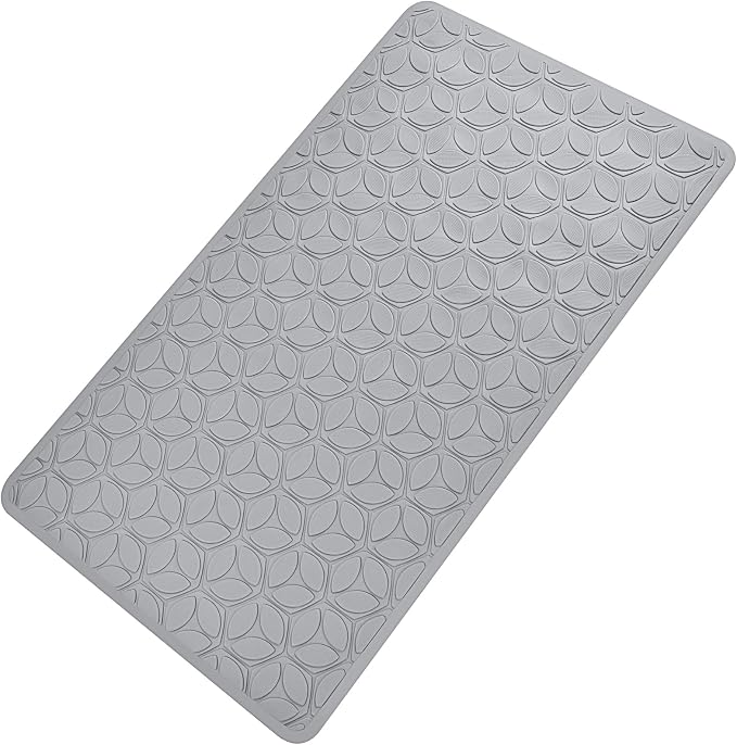 Non Slip Bathtub Mat | Real Rubber Bath Mat for Tub and Shower | Bath Mat for Daily Safety | Pet Dog Bath Mat | Soft No-Slip Bath Mat | Nonskid Bathroom Tub Mat, 16” x 28”（Gray）