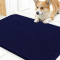 OLANLY Dog Door Mat for Muddy Paws 24x16, Absorbs Moisture and Dirt, Absorbent Non-Slip Washable Doormat, Quick Dry Chenille Mud Mat for Dogs, Entry Indoor Entryway Carpet for Inside Floor, Navy Blue