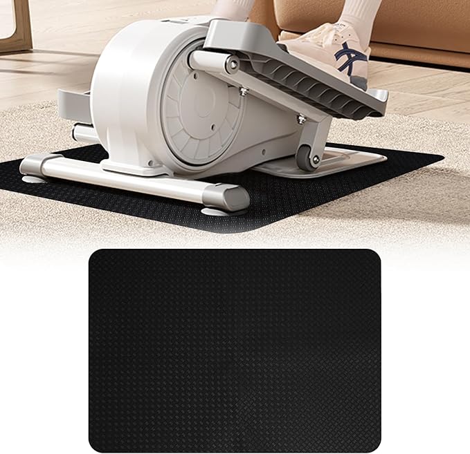 Double-Sided Non-Slip Workout Mat for Elliptical Machine, 23.6" x 17" Stepper Mat for Under Desk Ellipticals & Pedal Exercisers, Stability & Floor Protection, Vibration Plate Mat Compatible