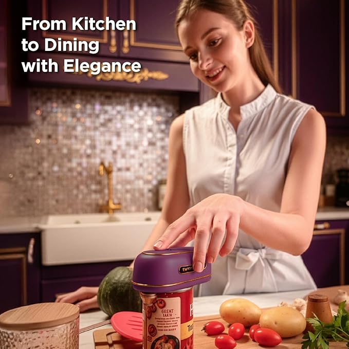 Kitchen Mama Orbit One Rechargeable Electric Can Opener: Hands-free, USB-C Charging, Automatic Stop, Smooth Edge, Safety, Blade for Large Cans, Heavy Duty, with Storage Box (Royal Burgundy)