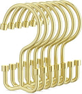 Goowin Shower Curtain Hooks, Shower Curtain Rings, Durable Gold Shower Curtain Hangers, Smooth Glide Double Hook Shower Curtain Hooks, Simple Shower Hooks for Shower Curtain, Gold, 24 Pack-Cylinders