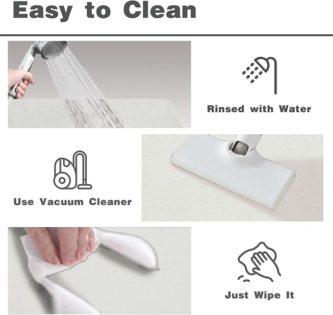 TYUU Toilet Rug, Thin Toilet Rugs U Shaped Washable Non Slip Absorbent Quick Dry Low Pile Toilet Mat, 20"x24" U Shape White