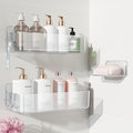 Nieifi Adhesive Wall Shelf, Shower Shelves, Shower Organizer for Bathroom Organization (A-Clear, 3 pieces)