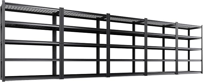 Set of 5 Garage Shelving-3000 lbs 5 Tier Storage Shelves,Adjustable Heavy Duty Metal Shelving Unit and Storage Large Wire Rack,Utility Steel Shelf for Warehouse Industrial Pantry Basement -78"x46"x20"