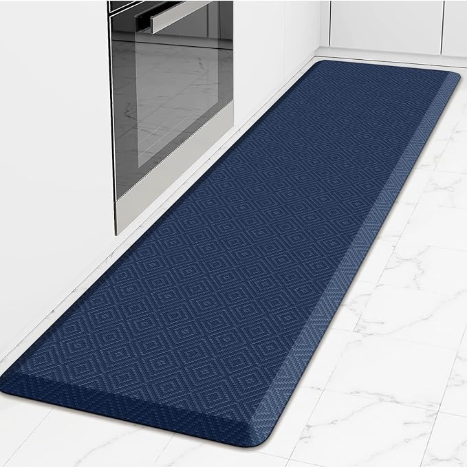 Mattitude Kitchen Mat Cushioned Anti-Fatigue Floor Mat Water Resistant Non-Slip Mats and Rugs Standing and Comfort Desk Mats for House Sink Office Laundry (Blue, 17.3"x60")