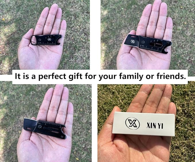 XINYIKNIFE Multi-function Keychain Knife with Wrench,Pry Tool,Bottle Opener And Can Opener,Multitool Small EDC Knife with Keychain
