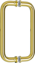 Ranbo Polished Gold 8" CTC Tubular Back-to-Back Shower Door Handle,Heavy-Duty 1.0mm Thick 304 Stainless Steel,for 1/4"- 1/2" Thick Glass and 1-3/8" - 2-1/6" Thick Wooden or Metal Doors
