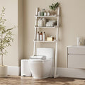 Over The Toilet Storage Shelf Wood, 3-Tier Above Toilet Organizer Rack, Freestanding Above Toilet Shelf for Bathroom, Laundry, Space Saver, White Color.