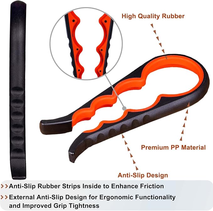 Bloss Jar Opener Bottle Opener Jar Gripper for Weak Hands, Seniors With Arthritis and Children, 4 in 1 Multi-Function Non Slip Colorful Can Opener Tool Get Lids Off Easily, Black Red