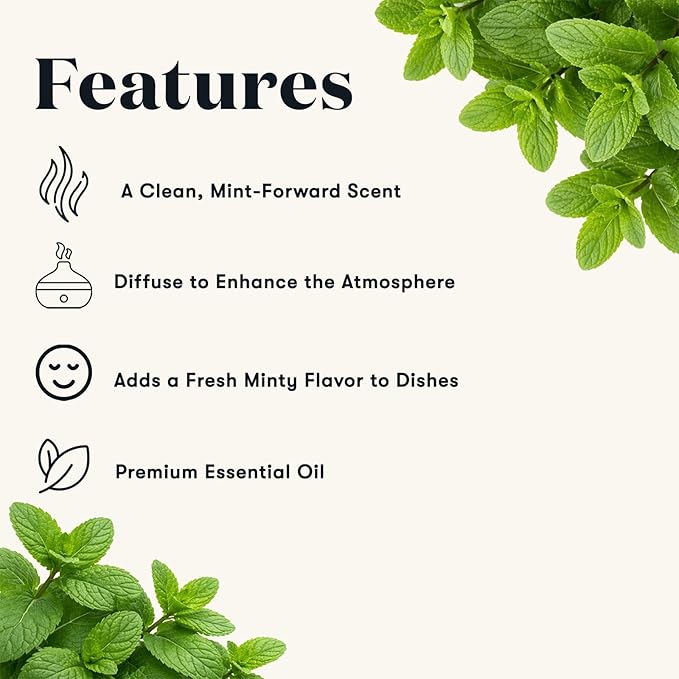 Young Living Peppermint Vitality Essential Oil | 5 ml | Refreshing & Invigorating Aroma for Home, Work & Personal Use | Ideal for Aromatherapy, Wellness Routines, & Massage | Vegan & Gluten-Free