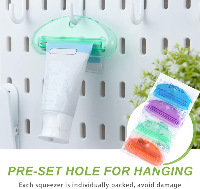 LOVEINUSA Toothpaste Tube Squeezer, 4PCS Toothpaste Squeezer Roller Tool for Bathroom, Home Use, Assorted Colors