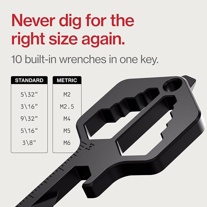 KeySmart Multitool Pro - 18-in-1 Multifunction Key Shaped Tool Pocket Multi-Tool Key Chain Bottle Opener Keychain, Key Multitool Keychain for Men Gift, EDC Gear Keychain, Black, 3 Pack