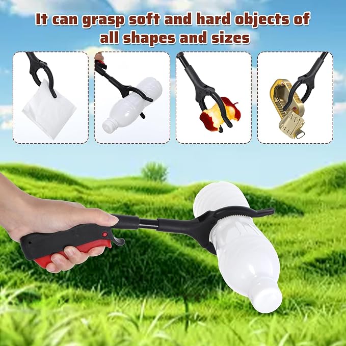 Gjinxi Grabber Reacher Tool Trash Grabbers Tool 11" Grabber with Anti-Slip 360° Rotating Jaw Non-Slip Ergonomic Handle Reacher Grabbers Pickup Tools for Sanitation Workers Gripping Various Objects