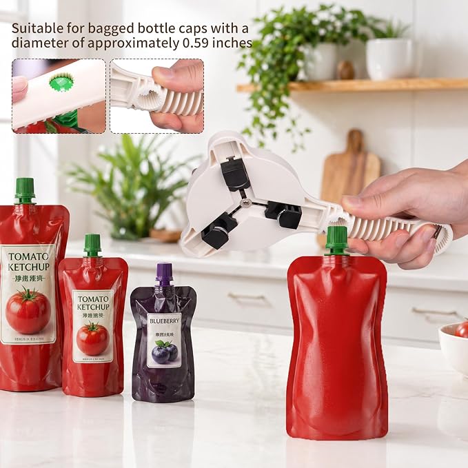 4 in 1 Multi-Purpose Jar Opener,Magnetic Stainless Steel Can Opener with Ergonomic Handle,Home Kitchen Helper,Multi Size Lid Tool for Jars Cans Wine Bottles