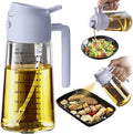 TrendPlain 16oz/470ml Glass Olive Oil Sprayer for Cooking - 2 in 1 Olive Oil Dispenser for Kitchen Gadgets, Air Fryer, Salad, and BBQ - Periwinkle