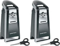 Hamilton Beach Smooth Edge Electric Automatic Can Opener for Kitchen with Easy Push Down Lever,Extra Tall,Includes Stainless Steel Scissors,Black and Chrome (76607),(Pack of 2)