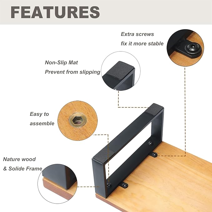 Solid Wooden Step Stool for Adults Seniors Non-Slip, Heavy Duty Bed Steps for High Beds with 500 LBS Capacity, Portable Bedside Step Stool Easy Assembly