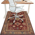 48"x72" Office Chair Mat for Hardwood Tile Floor, Under Desk Carpet Protector for Rolling Computer Chair Mat, Machine Washable Area Rug, Anti-Slip 1/5" Thick Low Pile Thin Vinyl Floor Mat, Crimson