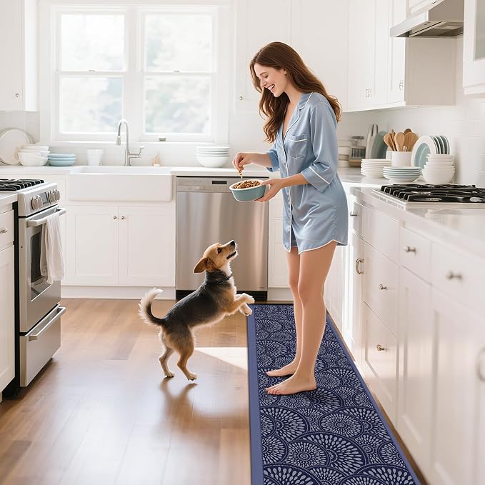 Mattitude 4/5 Inch Kitchen Mat, 20x46in Heavy Duty Ergonomic Comfort Foam Standing Desk Mat, Waterproof Non-Slip Standing Mats and Rugs for Kitchen, Office, Black