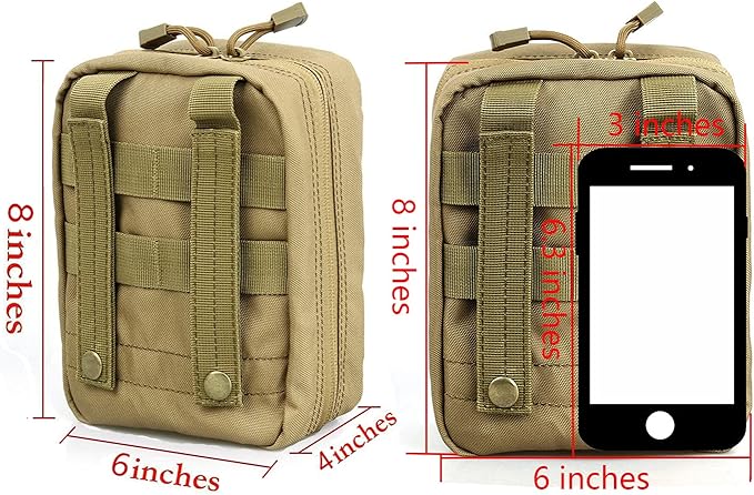 GHFY First Aid Pouch EMT IFAK Medical Pouch, Tactical MOLLE Utility Empty Pouch (Tan)