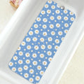 Bathtub Mat Non Slip, Daisy Extra Long Bath tub Mat Shower Floor Mat with Suction Cups and Drain Holes for Adults Kids Elderly 40 X 16 Inch