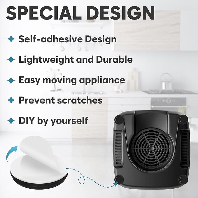 8PCS Appliance Sliders for Kitchen Black,Self-Adhesive Small Kitchen Appliance Slider Hacks Easy to MovIing & Space Saving Must Have Gadgets Mixer Accessories for countertop