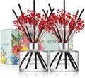COCODOR Preserved Real Flower Reed Diffuser/Black Cherry / 6.7oz(200ml) / 2 Pack/Reed Diffuser Set, Oil Diffuser & Reed Diffuser Sticks, Home Decor & Office Decor, Fragrance and Gifts