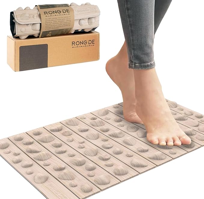 Portable Foot Massager Mat, Acupressure Mat for Feet, Reduce Plantar Tension Promote Blood Circulation, Small Reflexology Mat for Long Sitting, Anti Fatigue Office Standing Desk Mat