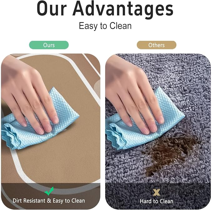 Bath Mats 17x27 Inch Non Slip Bathroom Mat Rug Absorbent Quick Drying Bath Mat Rubber Backing Bathroom Mats for Bathroom Floor Bathtub Shower Sink Shower Room Easy Care Grayish Orange
