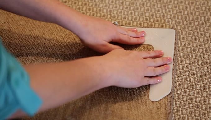 Original Curl Stop Anti-Curling Rug Gripper System to Prevent Rug Corner Curling, Rigid Rug Corner Gripper with Floor-Safe Adhesive, Ultra-Slim Support for Indoor & Outdoor Rugs, Pack of 8