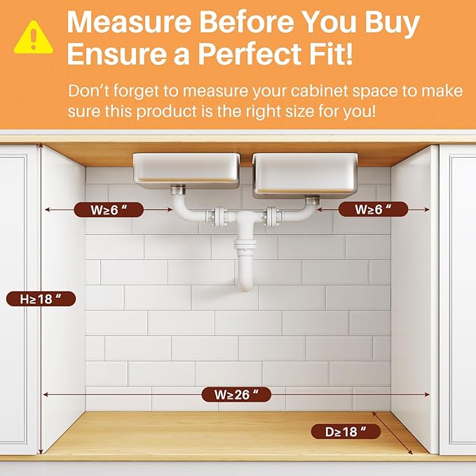 PXRACK Under Sink Organizer, 3-Tier 2-Pack Adjustable Height Pull Out Under Cabinet Organizer, Slide Out Thickened Metal Under Sink Storage for Kitchen Bathroom Laundry Pantry Organization, Black