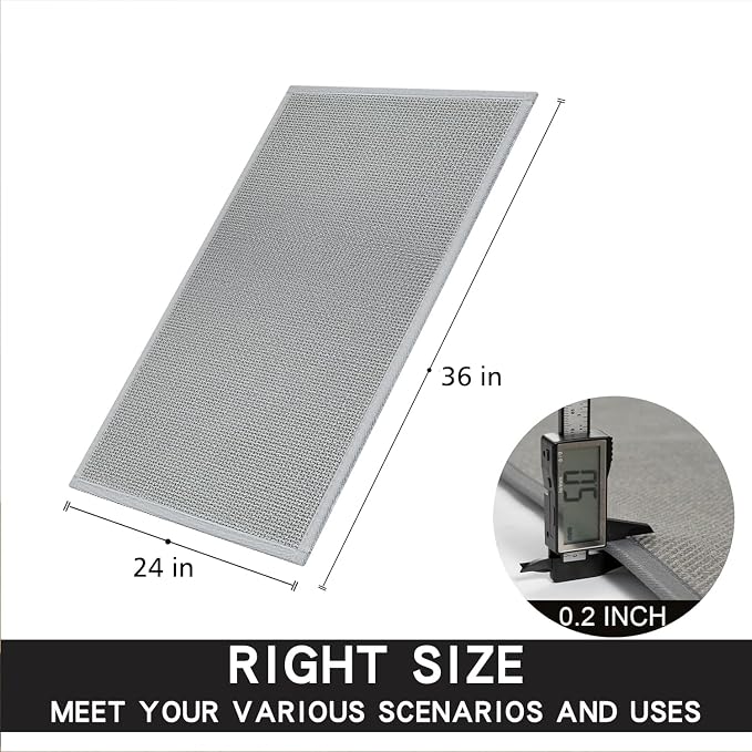 SUMLANS Kitchen Mat 1 PCS, Cushioned Non Slip Rugs for Kitchen Floor, Absorbent Runner Comfort Standing Mats Washable for Kitchen, Office, Home (Grey, 24"x36")