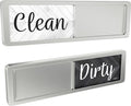 Dishwasher Magnet Clean Dirty Sign, Clean Dirty Magnet for Dishwasher, Rustic Farmhouse Kitchen Decor, Magnetic Dish Washer Sign Indicator, Sliding Rustic Dish Washer Signs, Black & White Parquet