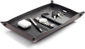 Main Street Forge Leather Valet Tray for Men – Rustic EDC Organizer for Keys, Phone & Wallet – Made in USA – Avalanche Gray