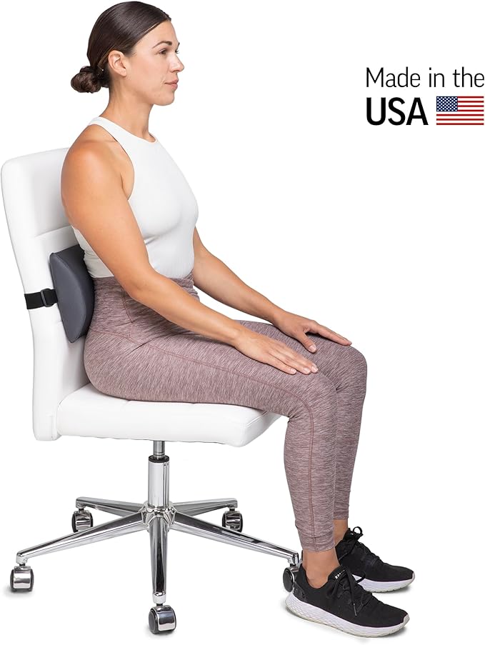 OPTP The Original McKenzie Slimline Lumbar Support – USA-Made Lower Back Support for Office Chair, Car Back Support, and Travel Lumbar Pillow. The Preferred Lumbar Cushion by Physical Therapists.