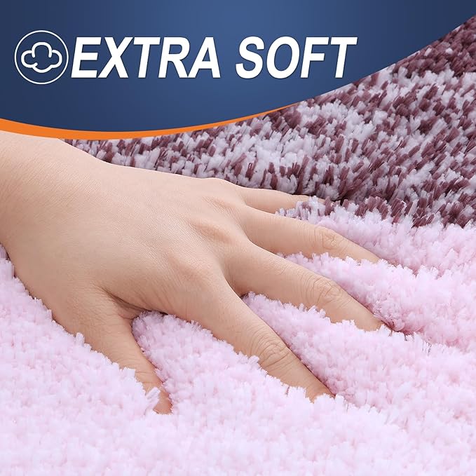 OLANLY Bathroom Runner Rugs Mat 47x24, Extra Soft Absorbent Microfiber Bath Rugs, Rubber Backing, Quick Dry, Washable Long Bath Mats for Bathroom Floor, Tub and Shower, Home Decor Accessories, Mauve