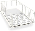Simple Houseware Pull-Out Cabinet Sliding Basket Organizer, 17.2" D x 9.7" W x 5" H – White, Ideal for Kitchen and Bathroom Cabinet Storage, Under Sink or Pantry Organization
