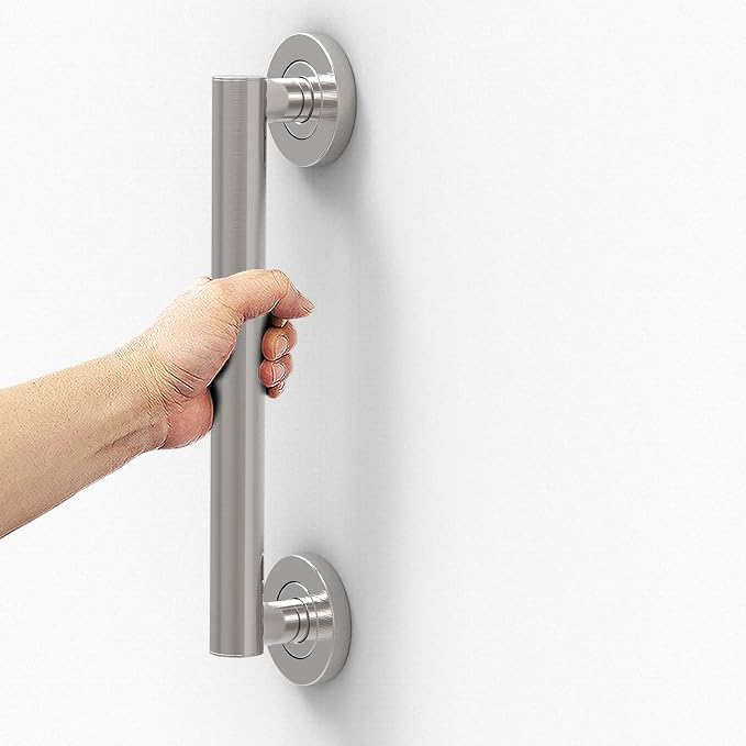 ADA Compliant Grab Bar, 500lbs Weight Support for Bath Safety (12 inch, Brushed Nickel)