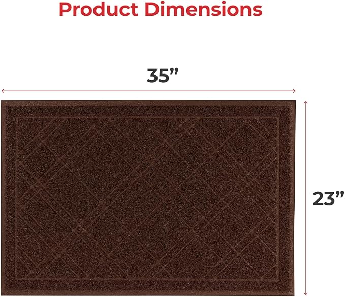 SlipToGrip Universal Door Mat – Plaid Design Size 35” x 23” – Anti Slip, Durable & Washable – Duraloop Mesh Entrance Outdoor & Indoor Welcome Mat – Dirt and Dust Absorber