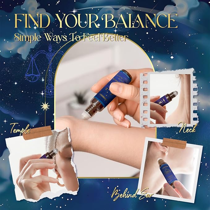 ARVIDSSON Essential Oils Roll On Set, Natural Self Care Essential Oil Blends Gift for Women - Sweet Dream, Unwind, Breahte, Balance, Focus, Happy, Aromatherapy Oil Roller for Body, Massage