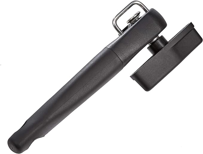Amazon Basics Manual Can Opener, Easy to Use, Hand Held with Soft Grip Single Handle, Clean Cutting, Large, Black