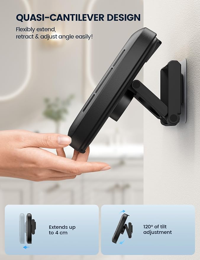 Lamicall Shower Phone Case Holder Waterproof - Bigger Size for More Phone(4"-7"), Shower Bathroom Bathtub Wall Mount Stand, Cellphone Accessories Gift for iPhone 17 Pro Max, S25 Ultra